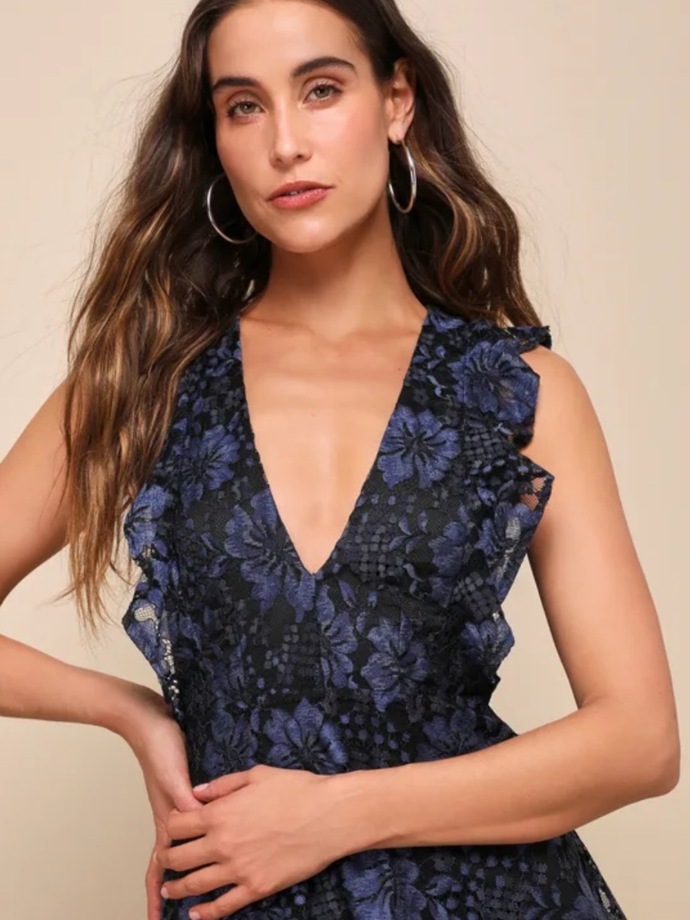 New Lulus Molinetto Floral Lace Tiered Maxi Dress - Women Sz XL - Picture 3 of 8